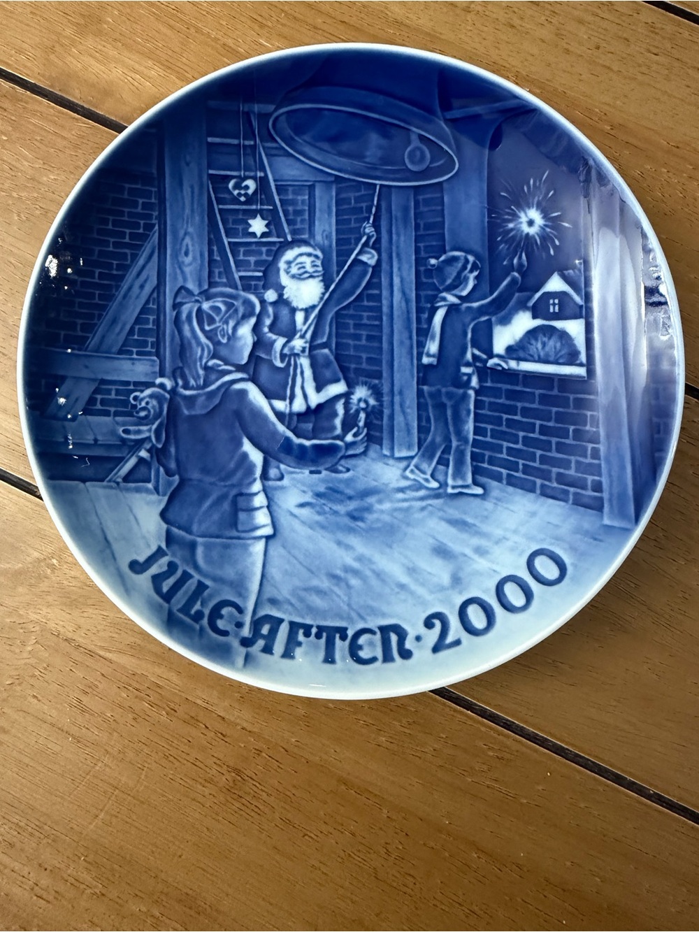 Blue Decorative Holiday Plate "Juleaften 2000"